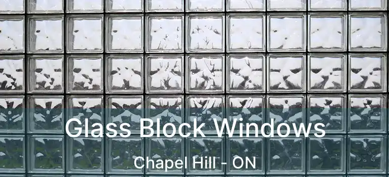  Glass Block Windows Chapel Hill - ON