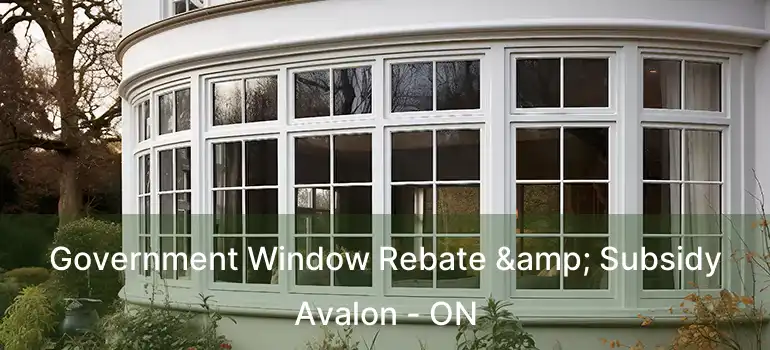  Government Window Rebate & Subsidy Avalon - ON