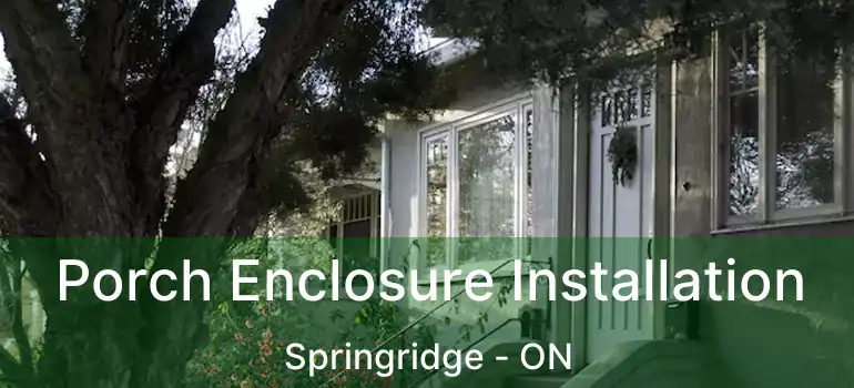  Porch Enclosure Installation Springridge - ON