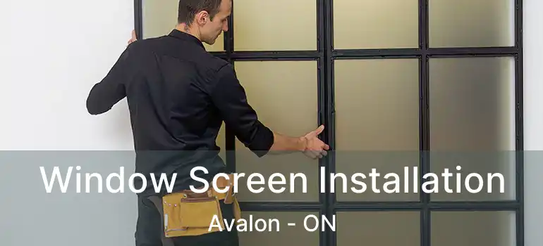  Window Screen Installation Avalon - ON