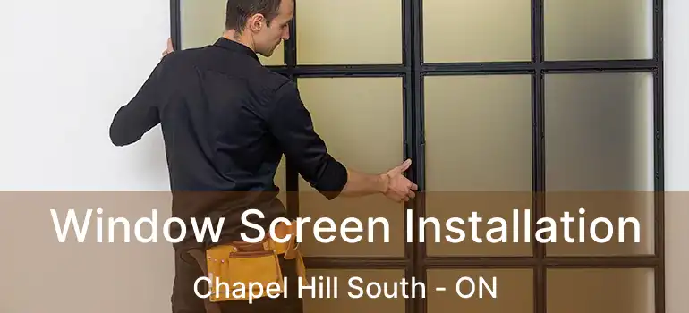  Window Screen Installation Chapel Hill South - ON